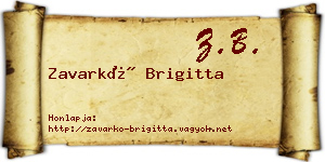 Zavarkó Brigitta névjegykártya