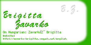 brigitta zavarko business card